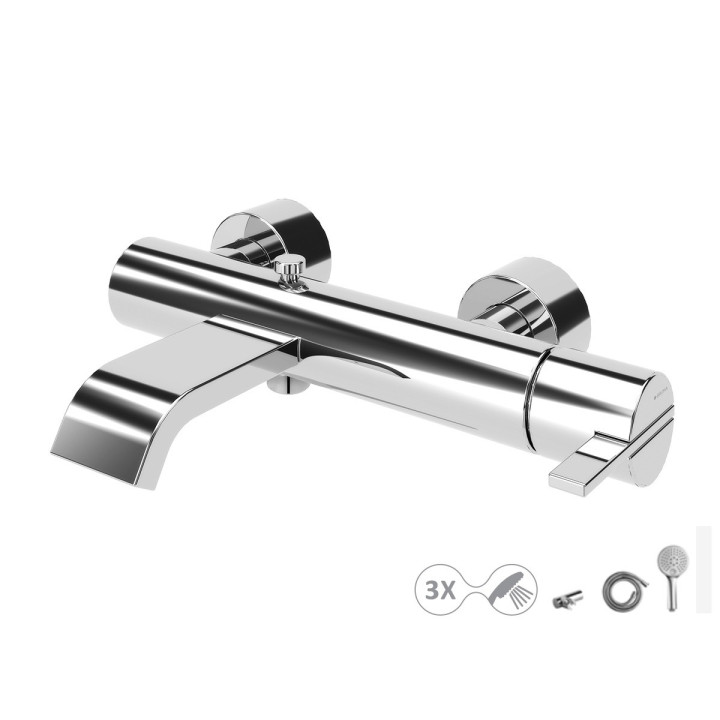 Bateria bidetowa Bruma Breeze, stojąca, wysokość 184mm, bez korka, chrom