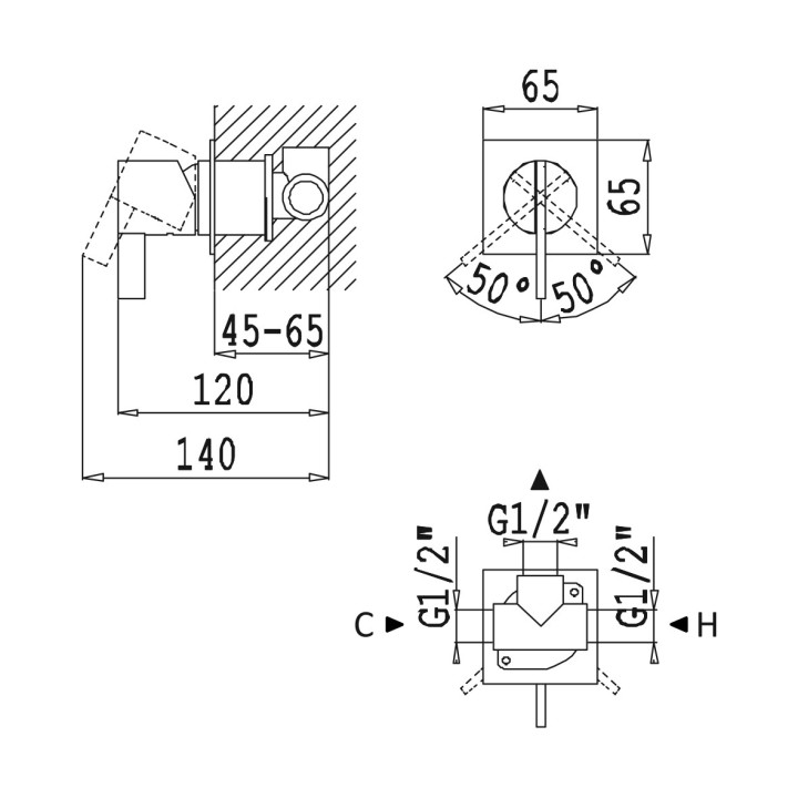 Mieszacz Bruma Breeze, podtynkowy, 2-otworowy, chrom