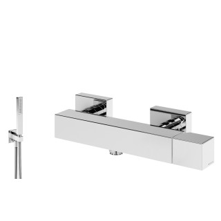 Bateria natryskowa Bruma Adamastor, natynkowa, zestaw natryskowy, chrom