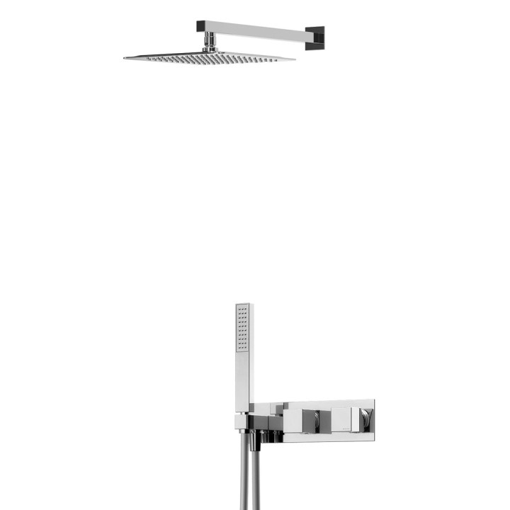 Zestaw natryskowy Bruma Adamastor, podtynkowy, deszczownica 250x250mm z ramieniem ściennym 350mm, słuchawka 1-funkcyjna, chrom