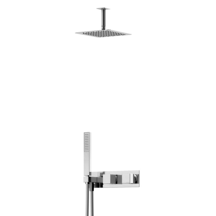 Zestaw natryskowy Bruma Adamastor, podtynkowy, deszczownica 250x250mm z ramieniem ściennym 350mm, słuchawka 1-funkcyjna, chrom