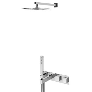Zestaw natryskowy Bruma Adamastor, podtynkowy, deszczownica 250x250mm z ramieniem ściennym 350mm, słuchawka 1-funkcyjna, chrom