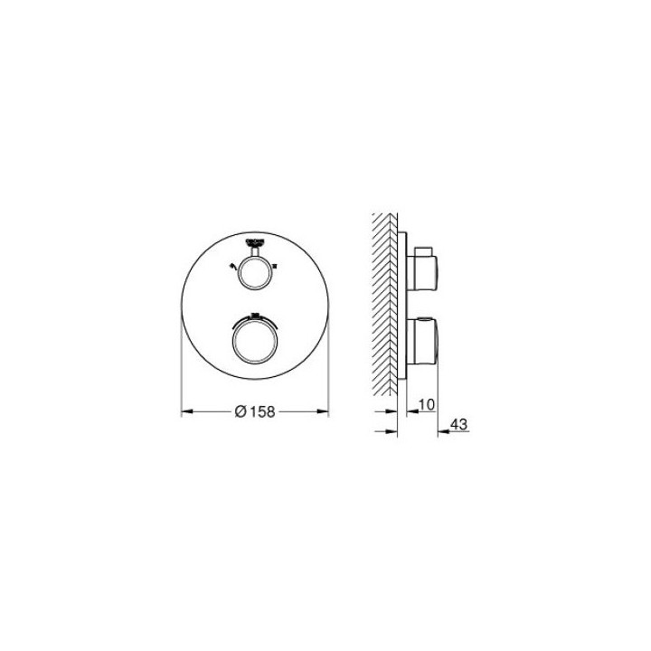 Termostatyczna bateria prysznicowa do obsługi dwóch wyjść wody - chrom