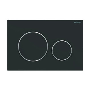 Przycisk uruchamiający do WC Geberit Sigma 20, 2 zakresy - czarny mat/chrom błyszczący