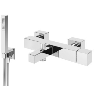 Bateria wannowa Bruma Escudo, natynkowa, zestaw natryskowy, chrom