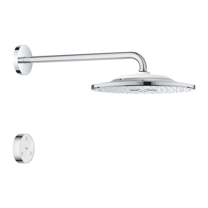 Deszczownica Grohe Rainshower SmartConnect 310, okrągła, średnica 310mm, 2 strumienie, ramię ścienne 422mm, pilot do zmiany stru