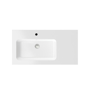 Umywalka meblowa Massi Eno, prostokątna, 95x50cm, konglomeratowa, z przelewem, biała