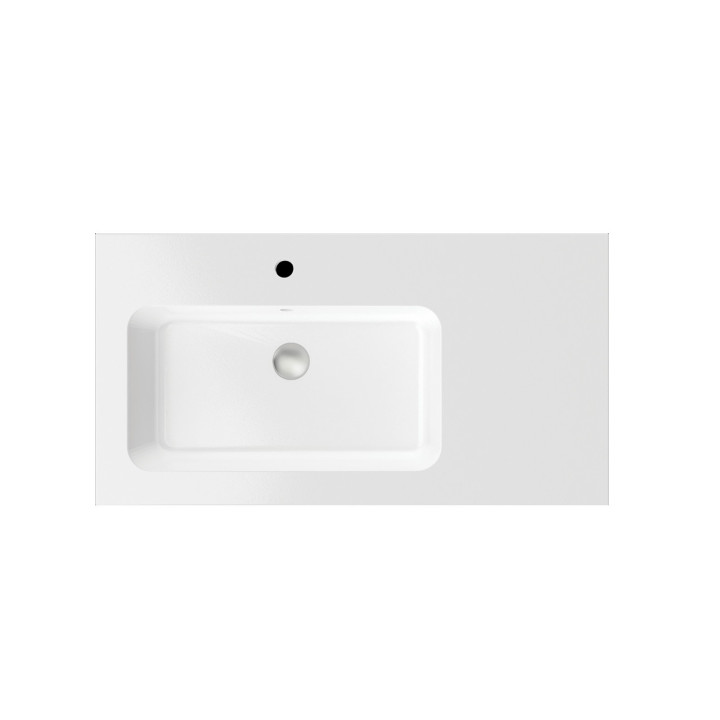 Umywalka meblowa Massi Eno, prostokątna, 95x50cm, konglomeratowa, z przelewem, biała