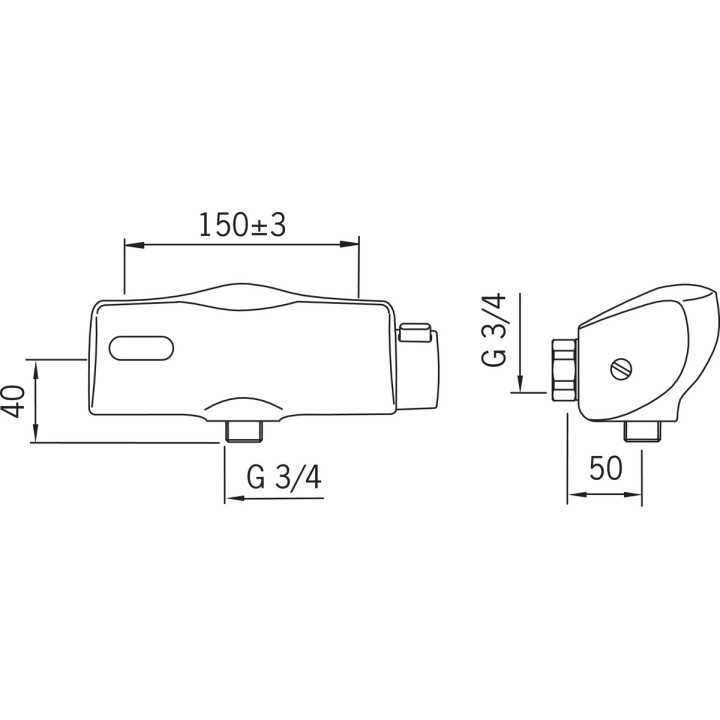 Bezdotykowa bateria natryskowa Oras Electra, presostatyczna, natynkowa, bateria 6 V, chrom
