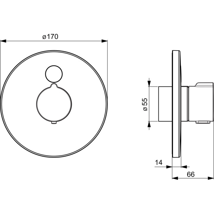 Przyciskowa bateria natryskowa Oras Electra, element natynkowy, ogranicznik temperatury, bateria 3 V, chrom
