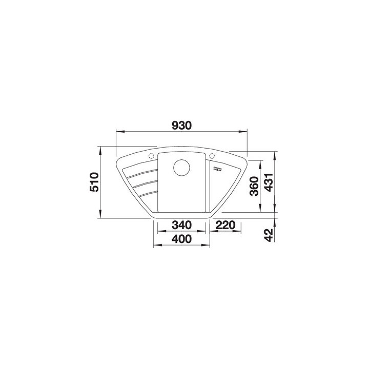 Zlewozmywak do zabudowy 93x43 cm Blanco BLANCOZIA 9 E- sanitbuy.pl