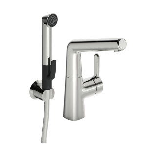 Bateria umywalkowa Oras Inspera, stojąca, uchwyt boczny, obrotowa wylewka, rączka Smart Bidetta, bateria 3 V, chrom