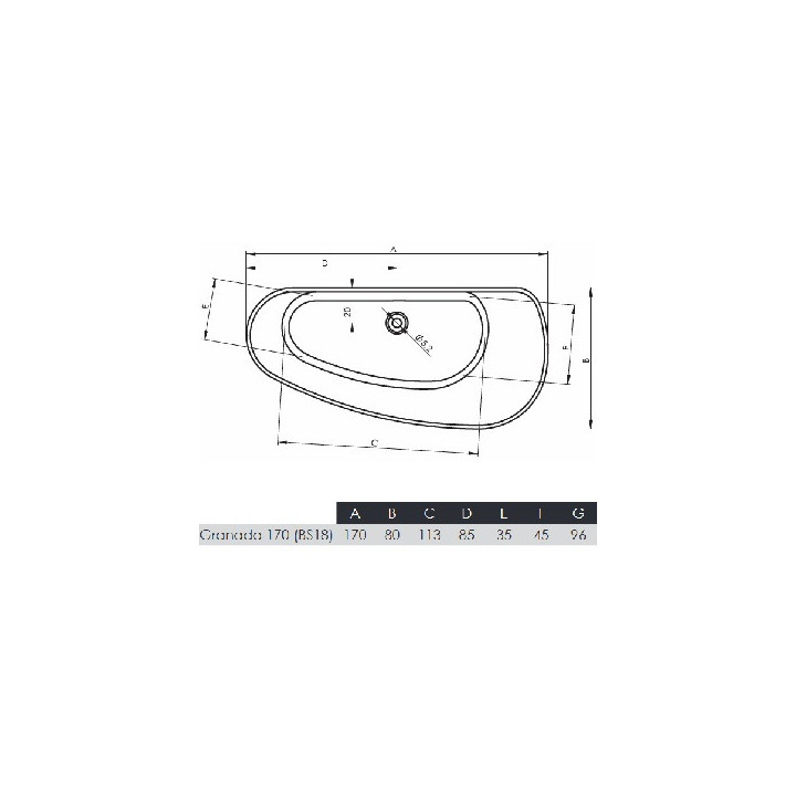 Wanna wolnostojąca Riho Granada 170x80cm, lewa - biała 