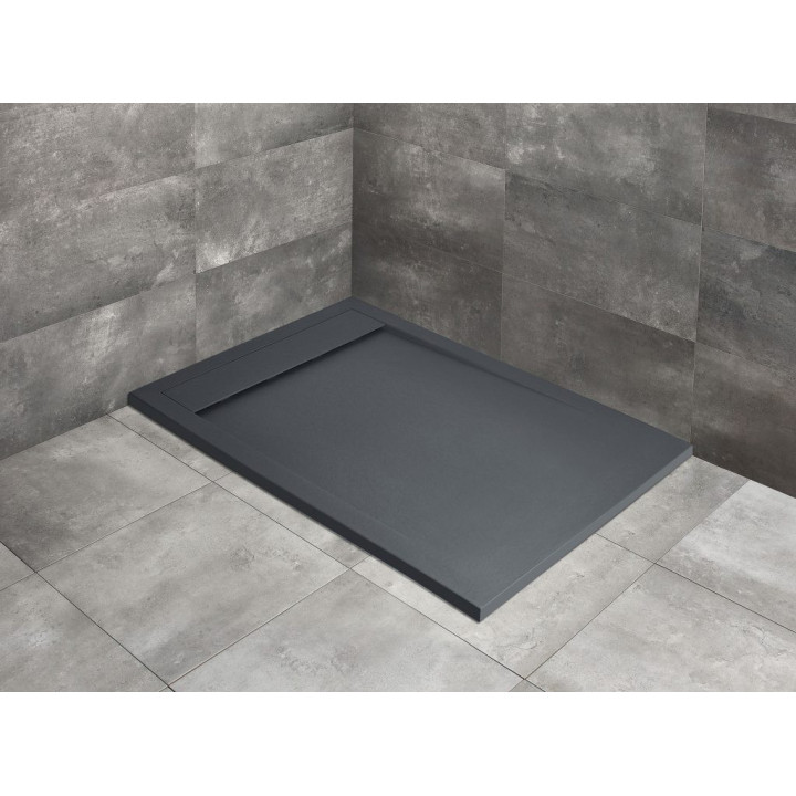 Brodzik prostokątny Radaway Teos F, 120x80 cm, konglomeratowy, antracytowy