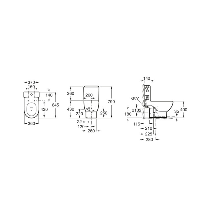Miska wc kompaktowa odpływ uniwersalny Roca Meridian- sanitbuy.pl