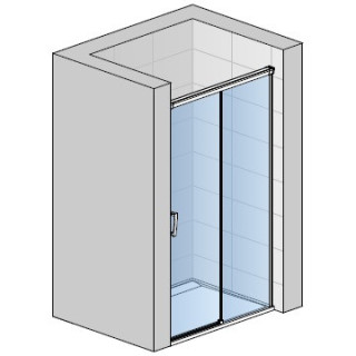 Drzwi rozsuwane dwuczęściowe SanSwiss CADURA, 120x200cm, lewe - szkło przezroczyste