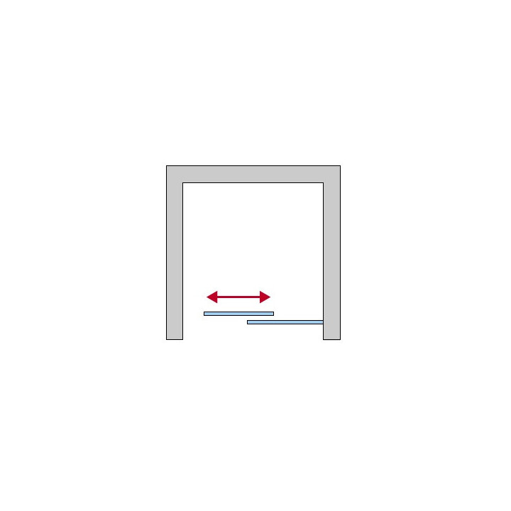 Drzwi rozsuwane dwuczęściowe SanSwiss CADURA, 120x200cm, lewe - szkło przezroczyste