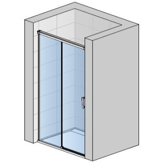 Drzwi rozsuwane dwuczęściowe SanSwiss CADURA, 120x200cm, prawe - szkło przezroczyste