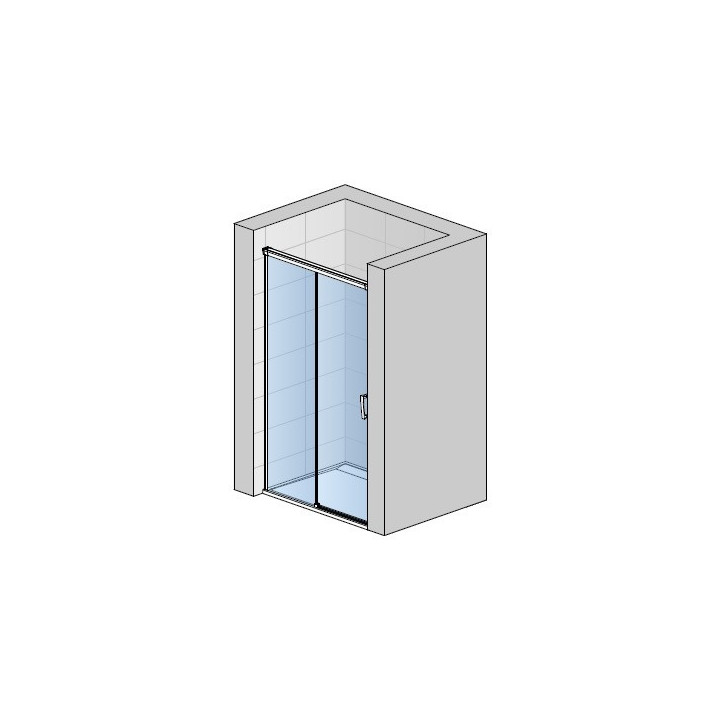 Drzwi rozsuwane dwuczęściowe SanSwiss CADURA, 120x200cm, prawe - szkło przezroczyste