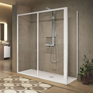 Kabina prysznicowa Novellini LUNES 2.0 2P - chrom, szkło przezroczyste