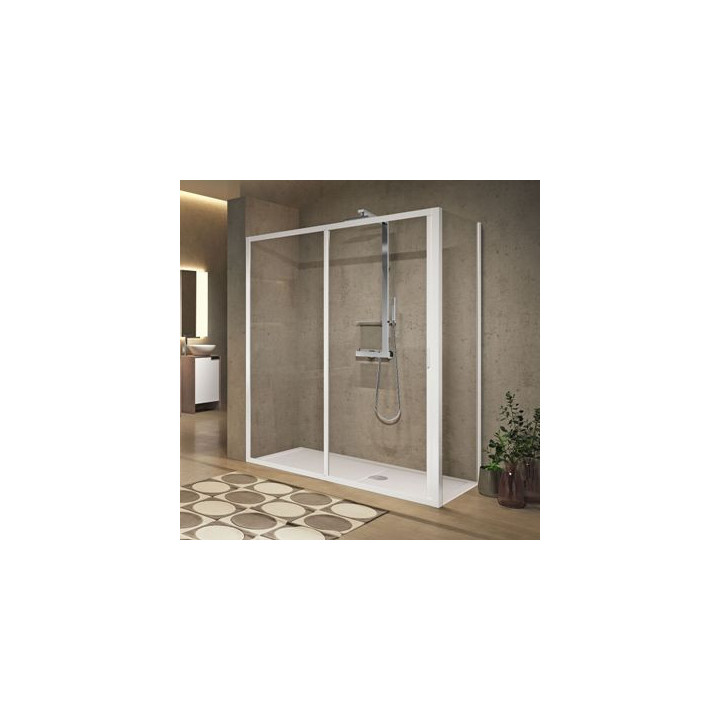 Kabina prysznicowa Novellini LUNES 2.0 2P - chrom, szkło przezroczyste