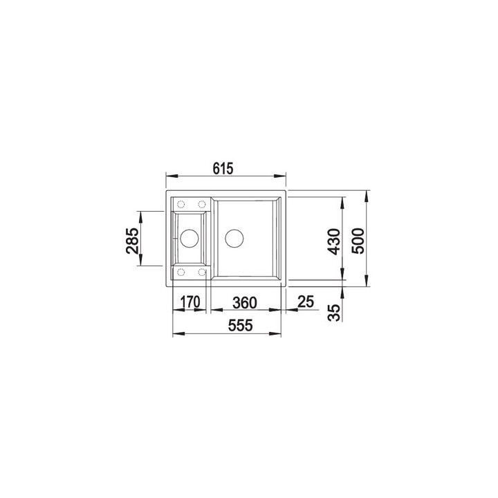 Zlewozmywak do zabudowy 61,5x50 cm Blanco BLANCOMETRA 6- sanitbuy.pl