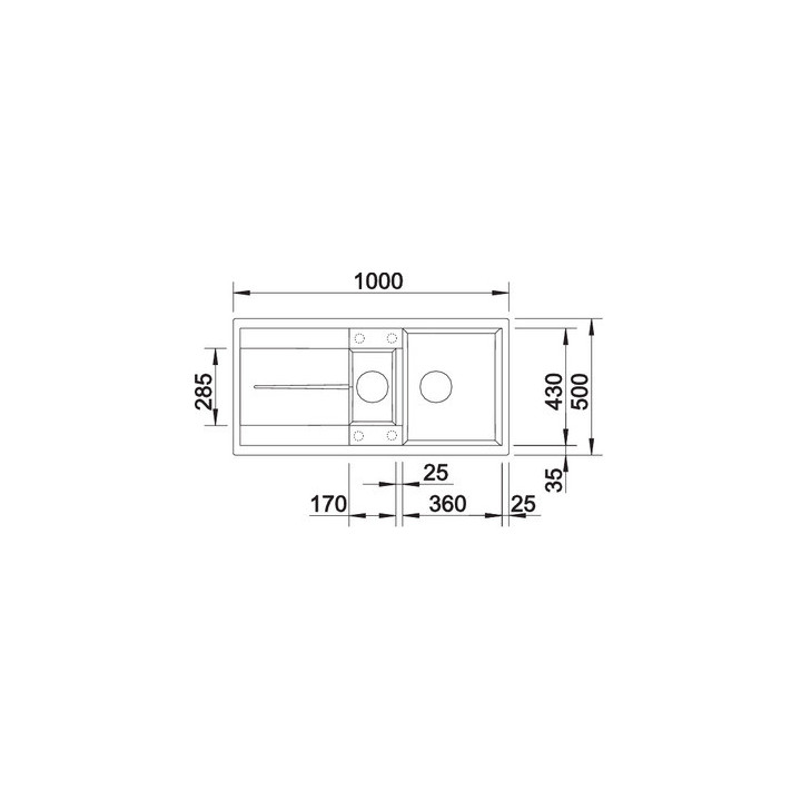 Zlewozmywak do zabudowy 100x50 cm Blanco BLANCOMETRA 6 S- sanitbuy.pl