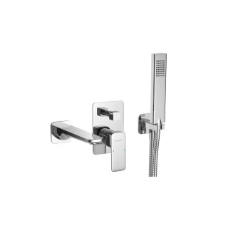 Zestaw wannowy Excellent Keria, podtynkowy, z wylewką i słuchawką prysznicową, chrom