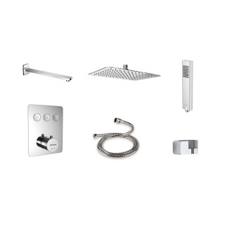 Zestaw prysznicowo-wannowy Excellent Krotos, podtynkowy, bateria termostatyczna, 2 wyjścia wody, chrom