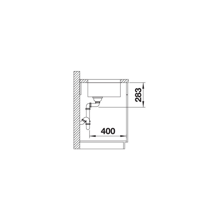 Komora Blanco SUPRA 450-U, podwieszana, stal szczotkowana  z korkiem automatycznym- sanitbuy.pl