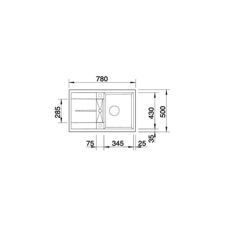 Zlewozmywak do zabudowy 78x50 cm Blanco BLANCOMETRA 45 S- sanitbuy.pl