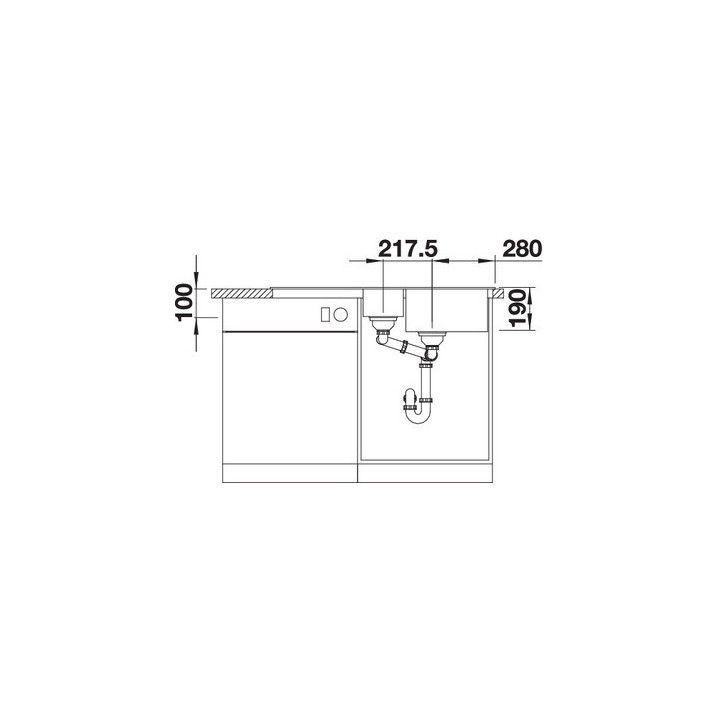 Zlewozmywak podwieszany 100x50 cm Blanco Sona 6 S bez korka, antracyt- sanitbuy.pl