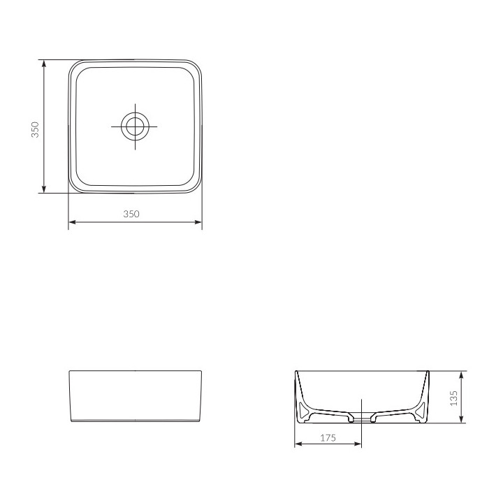Umywalka nablatowa Cersanit City, 50x36cm, prostokątna, bez przelewu, korek click-clack, biała