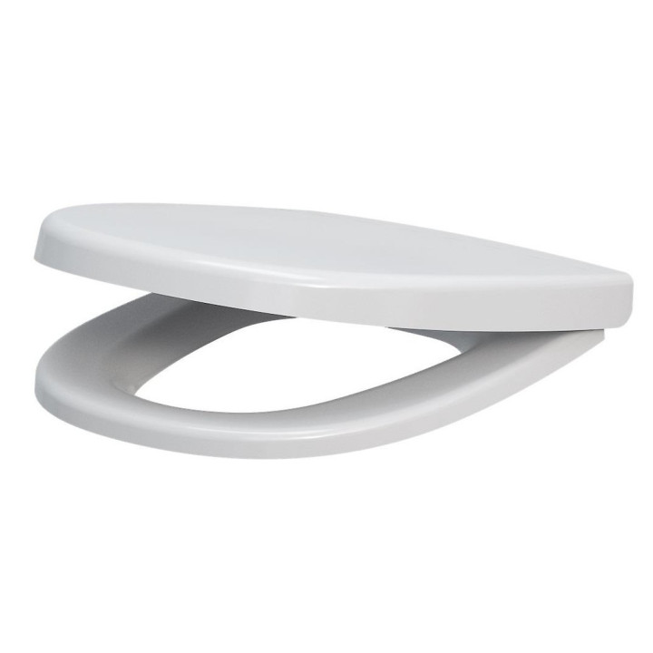 Deska WC Cersanit Crea Slim, prostokątna, wolnoopadająca, Duroplast, system szybkiego wypinania, biała