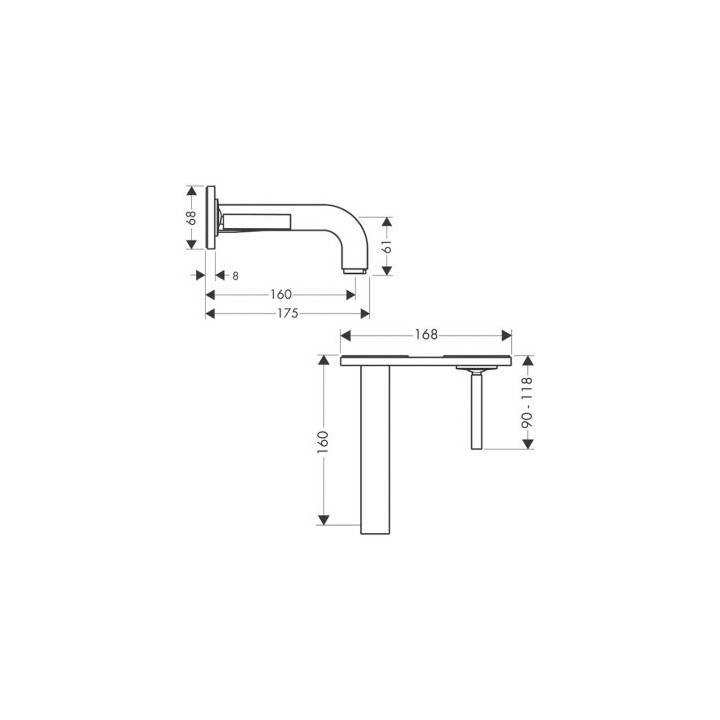 Bateria Axor Citterio umywalkowa  podtynkowa z krótką wylewką- sanitbuy.pl
