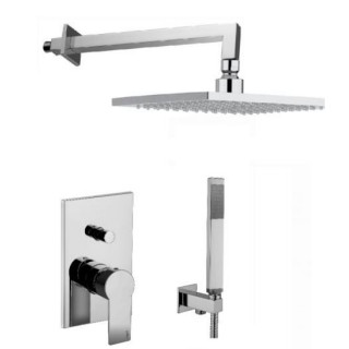 Zestaw natryskowy Paffoni Tango, podtynkowy, deszczownica 20x20cm, ramię ścienne 400mm, chrom