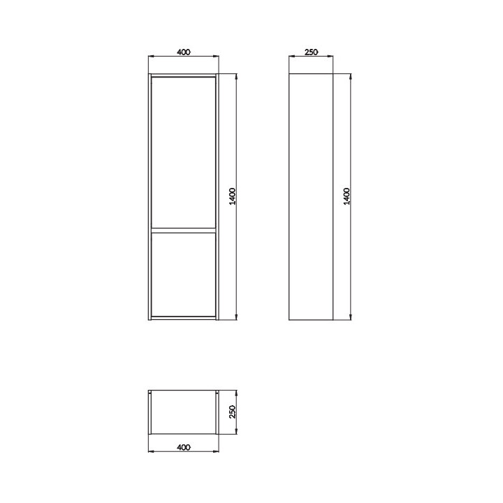 Słupek Cersanit Crea, wysokość 140cm, otwarty, biały