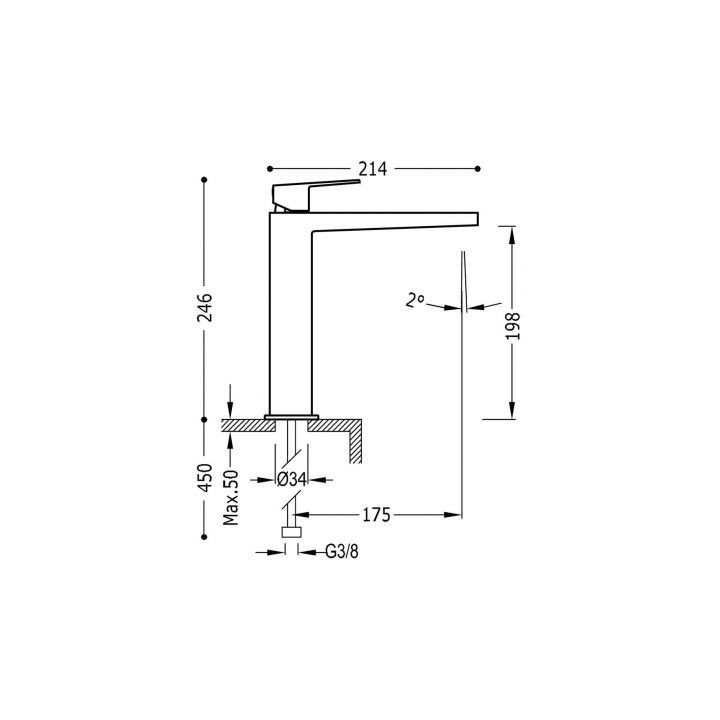 Tres Project bateria umywalkowa - czarny mat
