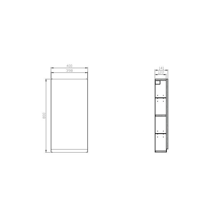 Szafka wisząca Cersanit Moduo, 80x20cm, otwarta, dąb
