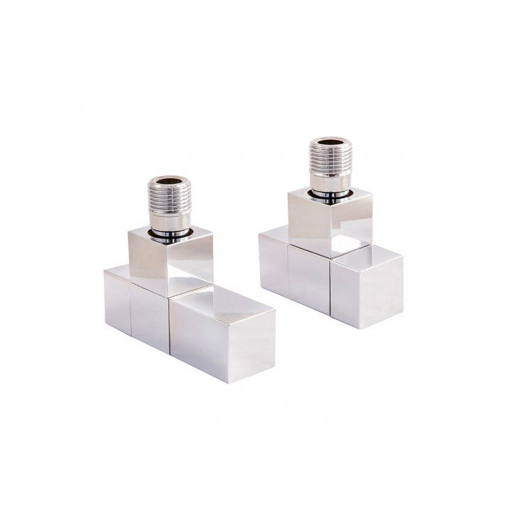 Zestaw grzejnikowy Square 1/2 x Cu 15x1 kątowy biały- sanitbuy.pl