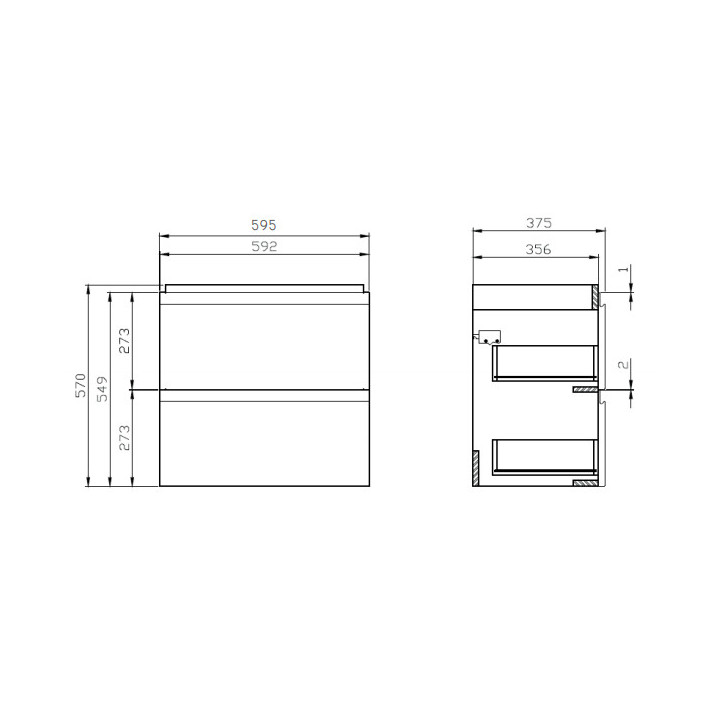 Szafka podumywalkowa Cersanit Moduo 60, wisząca, biała