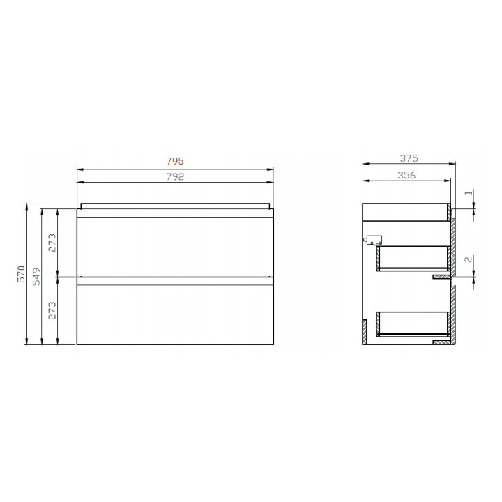 Szafka podumywalkowa Cersanit Moduo 80, wisząca, biała