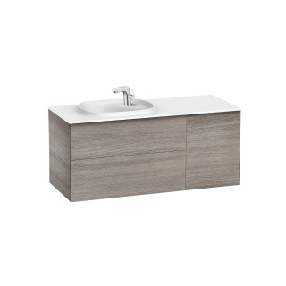 Zestaw łazienkowy Roca Unik Beyond, 100x50cm, umywalka Surfex po lewej, biały połysk