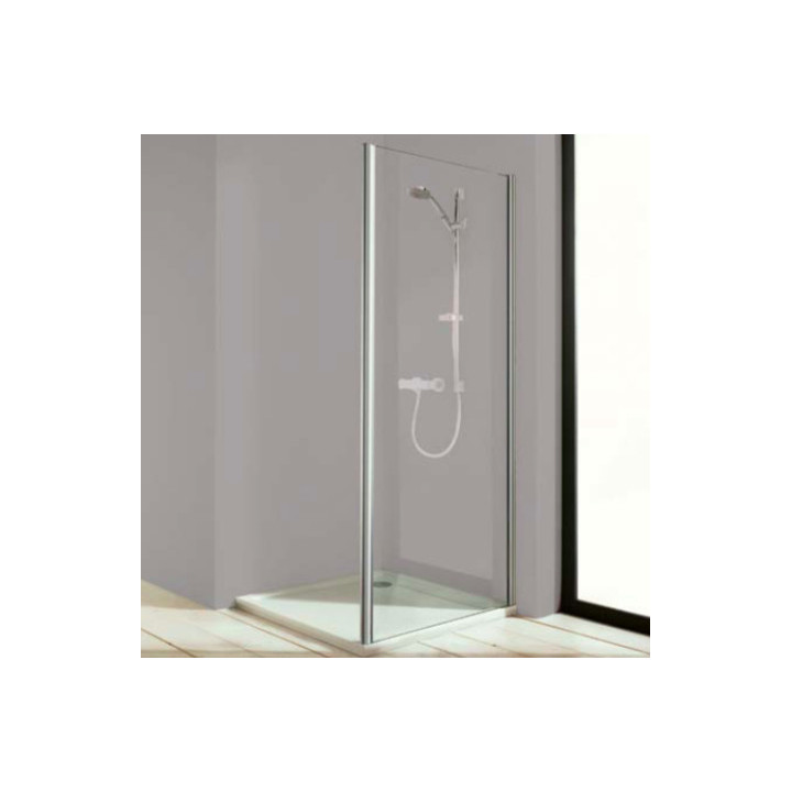 Ścianka boczna do drzwi przesuwnych Huppe Alpha 2, 800mm, Anti-Plaque, srebrny profil