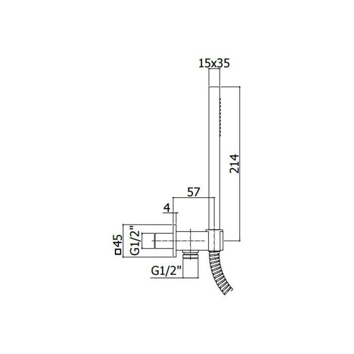 Zestaw natryskowy Paffoni Premium II, słuchawka 1-funkcyjna, czarny mat