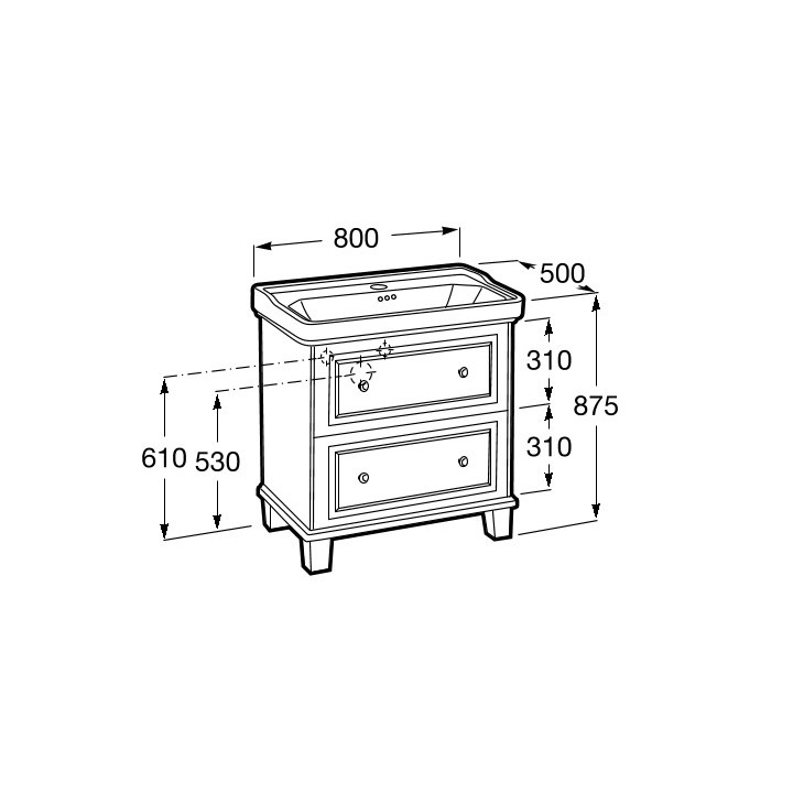 Zestaw łazienkowy Roca Unik Beyond, 140x50cm, umywalka Surfex po lewej, biały połysk