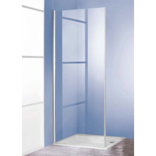 Ścianka boczna do drzwi skrzydłowych Huppe Aura Pure, 1200mm, montaż na równi z posadzką, Anti-Plaque, srebrny profil