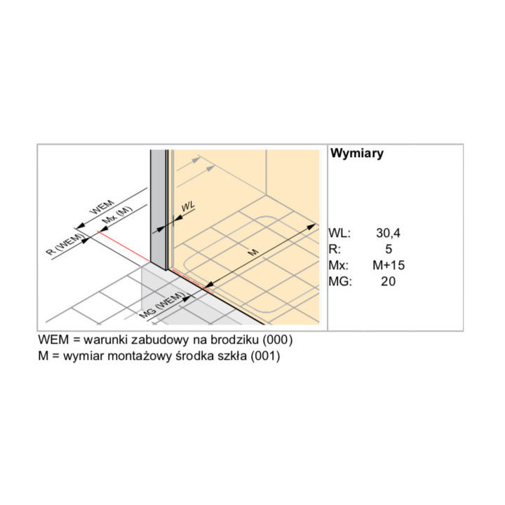 Ścianka boczna do drzwi Huppe ena 2.0, 700mm, Anti-Plaque, srebrny profil