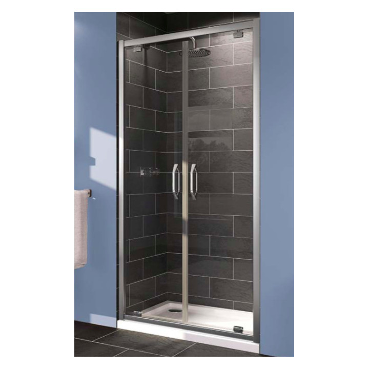 Drzwi skrzydłowe Huppe ena 2.0, 800mm, do wnęki lub ze ścianką boczną, Anti-Plaque, srebrny profil