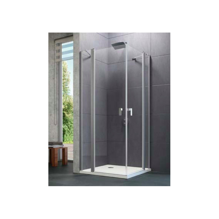 Drzwi skrzydłowe Huppe Design pure 4-kąt, 800mm, uniwersalne, Anti-Plaque, profil chrom eloxal